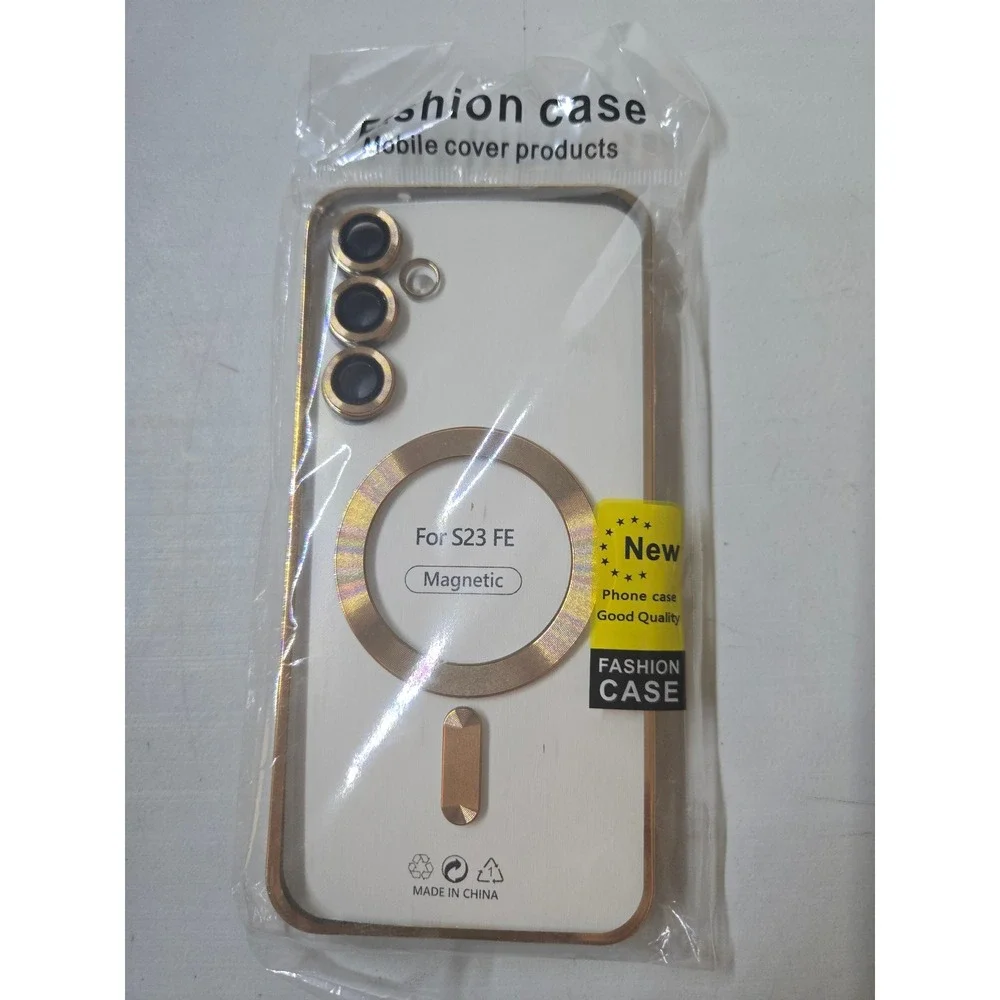 Niyo Magnetic Clear Case for Samsung Galaxy S23 FE Golden Frame